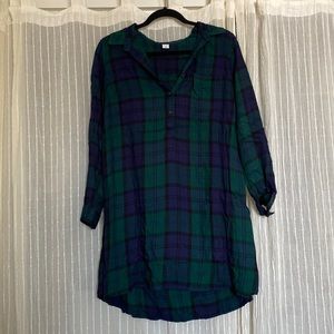 Old Navy Size L Blue/Green Plaid Dress